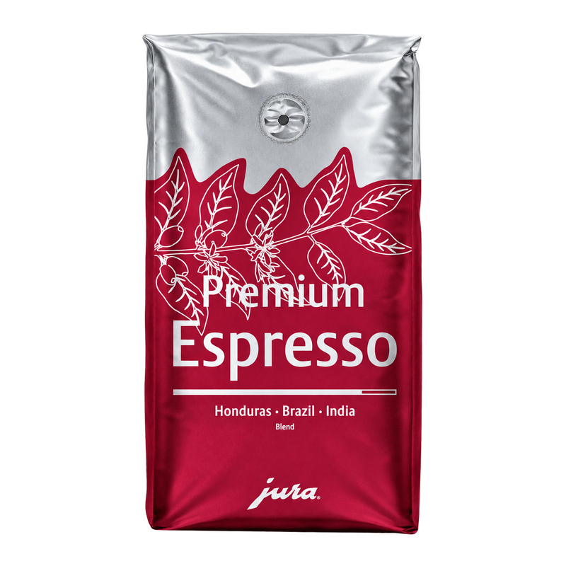 Dunkelrote Packung JURA Premium Espresso Kaffee