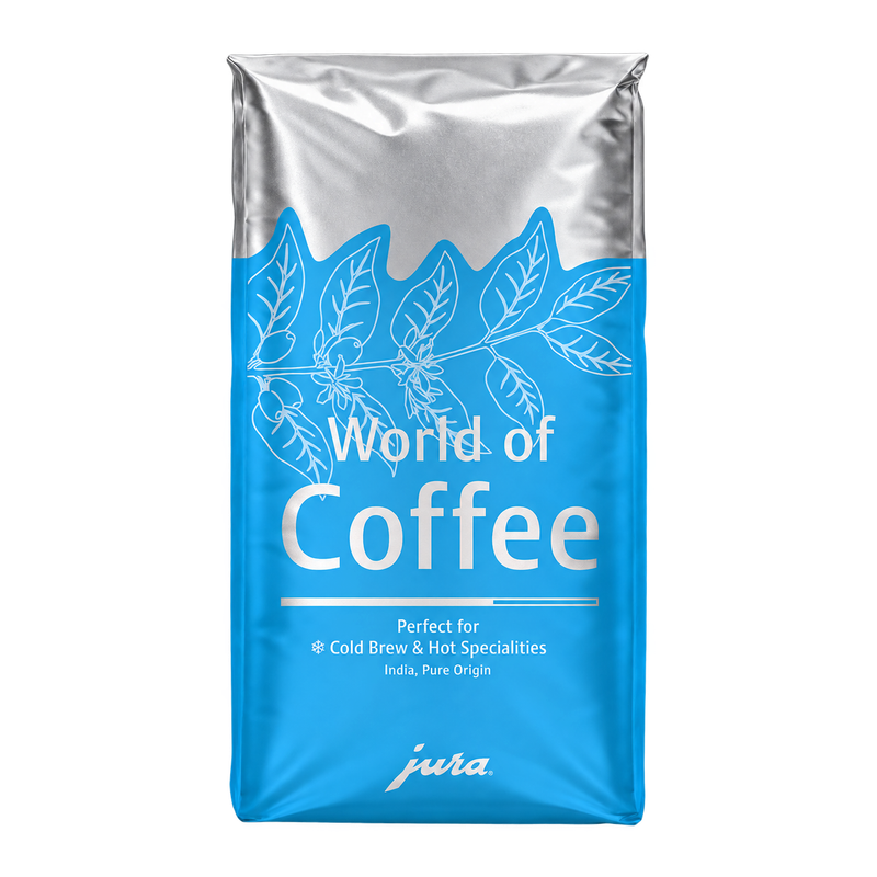 Hellblaue Packung JURA World of Coffee Kaffee