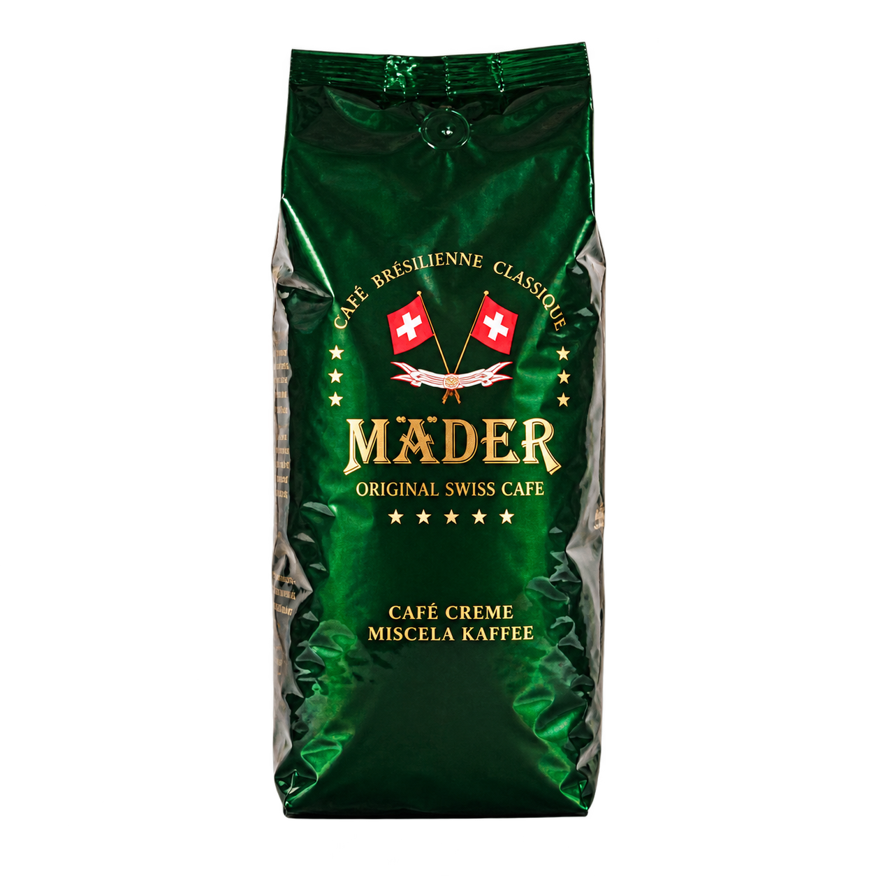 Grüne Packung MÄDER Café Crème Miscela Kaffee