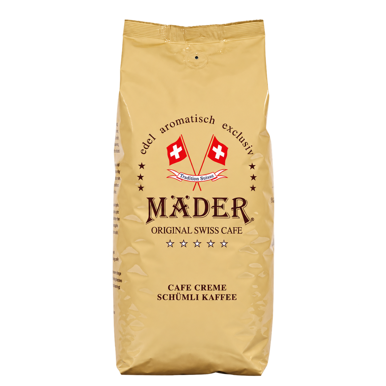 Goldbeige Packung MÄDER Café Crème Schümli Kaffee